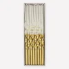 Gold Dipped Twisted Candles | 16ct