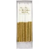 Gold Glitter Dipped Candles | 16ct