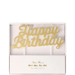 Gold Happy Birthday Candle | 1ct