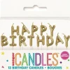 Gold Happy Birthday Pack Candle | 1ct