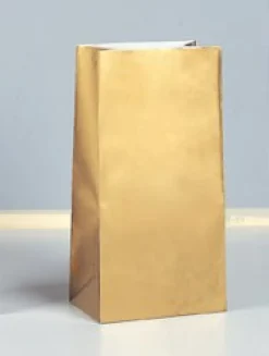 Gold Metallic Paper Bag | 10ct