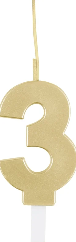 Gold Number 3 Sparkler Candle | 1ct