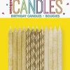 Gold Spiral Assorted Birthday Candle | 24ct