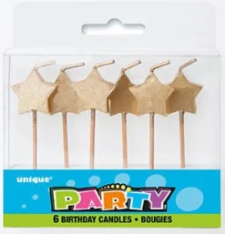 Gold Star Birthday Candle | 6ct