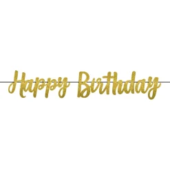 Gold Birthday Glitter Letter Banner | 1ct