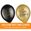 Gold Birthday Printed Latex Balloons | 15ct