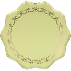 Gold Bow Scalloped Edge Dinner Plates | 8ct