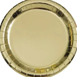 Gold Foil Round Paper Plates 9" | 8ct