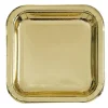 Gold Foil Square Paper Plates 9" | 8ct