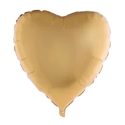 Gold Heart SuperShape Satin Mylar Balloon 30" | 1 ct