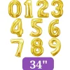 Gold Jumbo Number Balloons 34"
