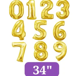 Gold Jumbo Number Balloons 34"