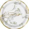 Gold Marble Foil Plate 7in | 10ct