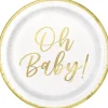 Gold "Oh Baby" Plates 9in | 8ct