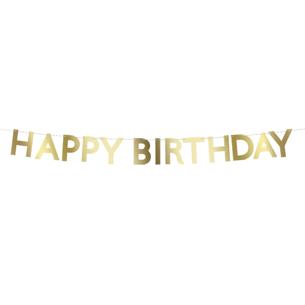 Gold Scallop Happy Birthday Garland | 1ct