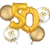 Gold 50th Anniversary Foil Balloon Bouquet | 5 pcs
