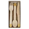 Gold Wooden Cutlery Set | 24ct