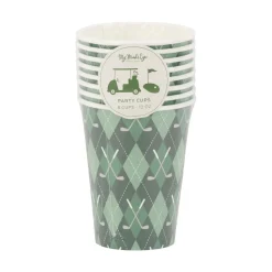 Golf Plaid Paper Cups 12 oz. | 8 ct