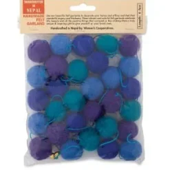 Green Pale Blue Pompom Garland 6ft | 1ct