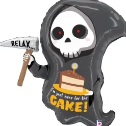 Grim Reaper Birthday Cake SuperShape Mylar Balloon, 25" | 1 ct