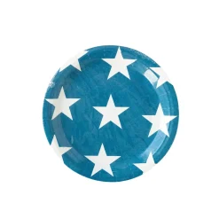 Hamptons Navy Star Round Paper Plates 9" | 8ct