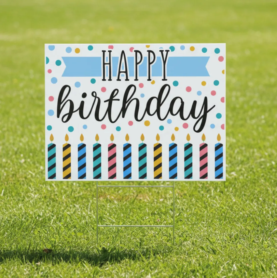 Happy Birthday Dots Yard Sign 24" x 18" | 1 ct
