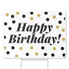 Happy Birthday Gold Dot Yard Sign 24" x 18" | 1 ct