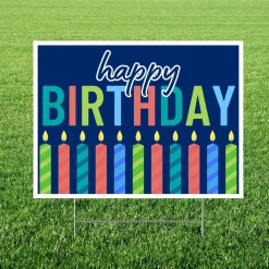 Happy Birthday Modern Candles Yard sign 24"x18" | 1ct