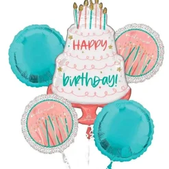 Happy Cake Day Birthday Balloon Bouquet | 5 pcs