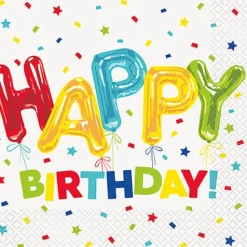 Happy Balloon Birthday Lunch Napkins | 16ct