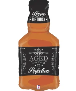Happy Birthday Aged To Perfection Whisky Supershape Balloon 34" | 1ct