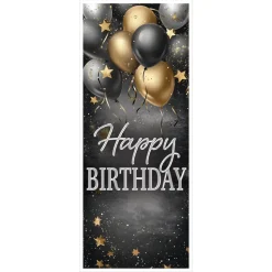 Happy Birthday Door Cover - Dark Stars & Balloons | 1ct