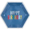 Happy Birthday Dots Hexagon Plates 9in | 8ct