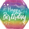 Happy Birthday Holographic Sparkle Supershape Mylar Balloon 23" | 1ct