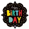 Happy Birthday Ornate Supershape Balloon 31" | 1ct