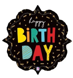 Happy Birthday Ornate Supershape Balloon 31" | 1ct