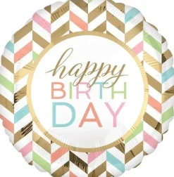 Happy Birthday Pastel Celebration Supershape Mylar Balloon 28" | 1ct