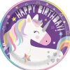 Happy Birthday Unicorn Plate 9in | 8ct