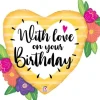Happy Birthday With Love Supershape Mylar Balloon 35" | 1ct