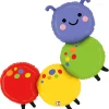 Happy Colorful Caterpillar Supershape Mylar 39" | 1ct