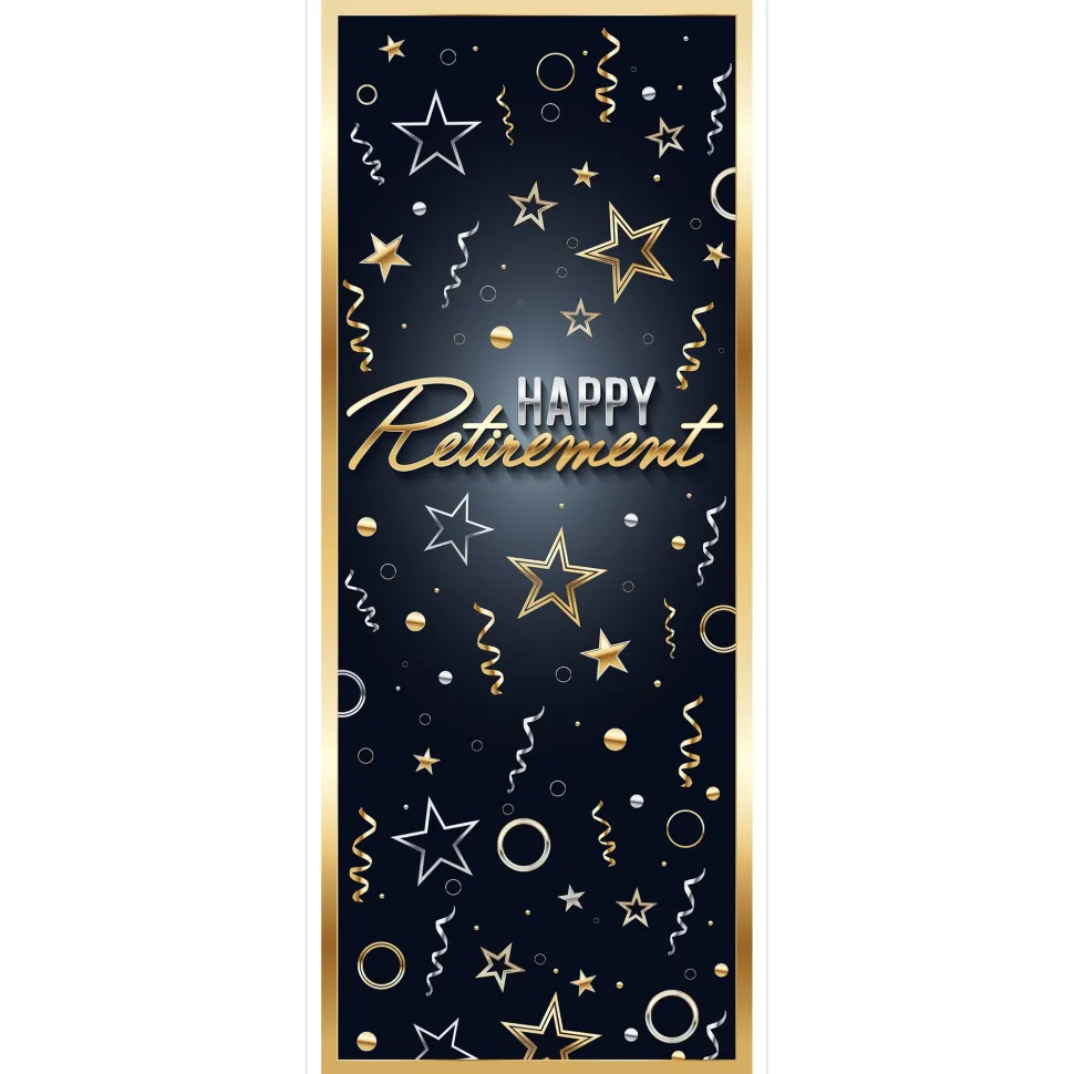 Happy Retirement Door Cover - Confetti & Stars | 1ct