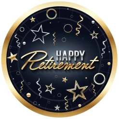 Happy Retirement Paper Plates 7" | 8ct