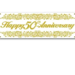 Happy 50th Anniversary Gold Banner, 21'' x 5' | 1 ct