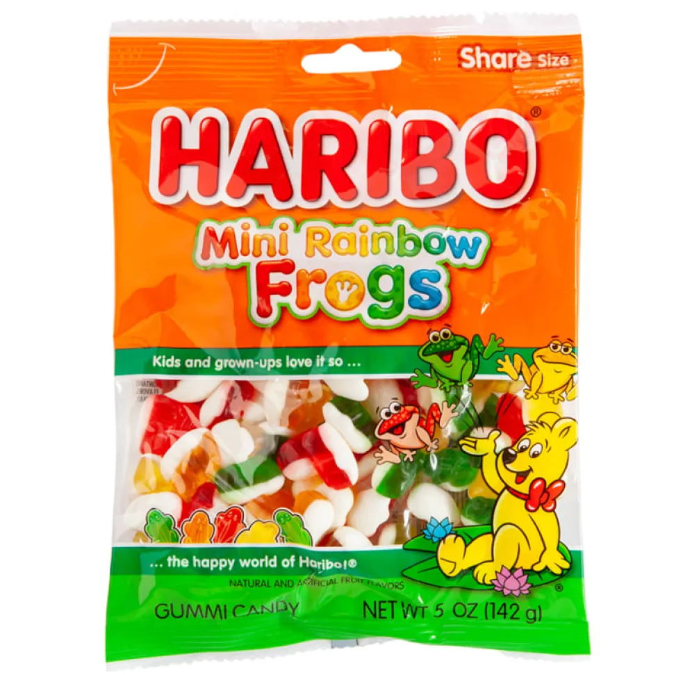 Haribo Mini Rainbow Frogs Gummi Candy 5 oz Peg Bag | 1ct