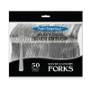 Heavy Duty Plastic Silver Cutlery Forks | 50pcs