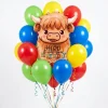 Highland Cow Birthday Balloon Bouquet | 16pc