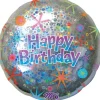 Holographic Circles Happy Birthday Supershape Foil Balloon 32'' | 1 ct