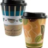 Hot and Cold Pattern Paper Cup with Lid 12 oz | 14ct