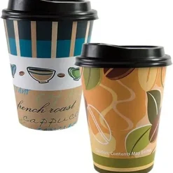 Hot and Cold Pattern Paper Cup with Lid 12 oz | 14ct