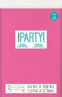 Hot Pink Flannel Back Tablecover – 54 in x 108 in | 1ct